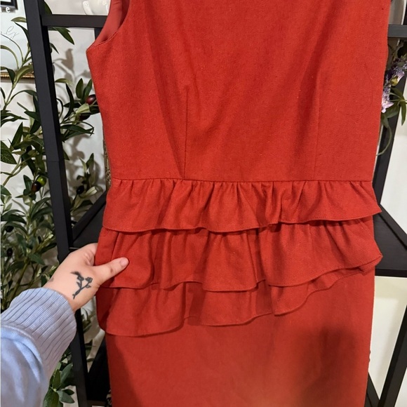 Pink Martini Red Ruffled Peplum Mini Dress size medium - Picture 4 of 9